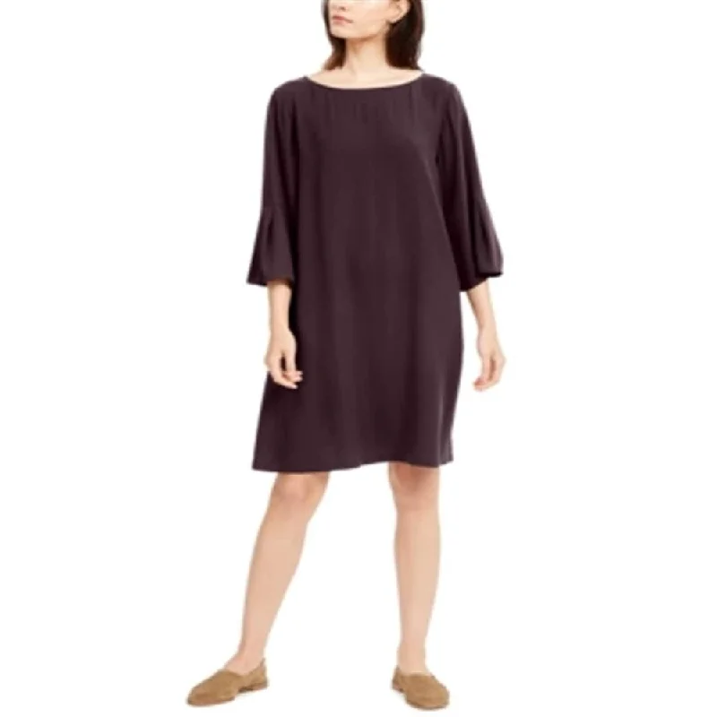 Eileen Fisher Women's Silk Shift Dress Purple Size X-Large