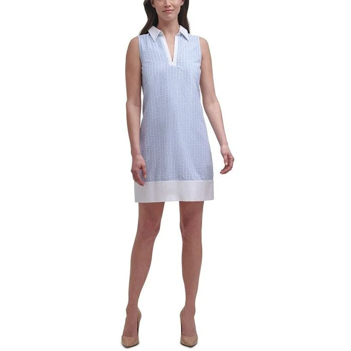 Harper Rose Women's Stretch Striped Above The Knee Shift Dress Blue Size 4