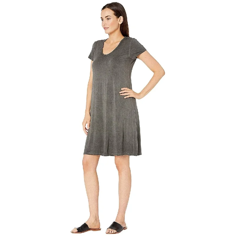 Karen Kane Women's Vintage Wash Olivia T Shirt Dress Grey Size L