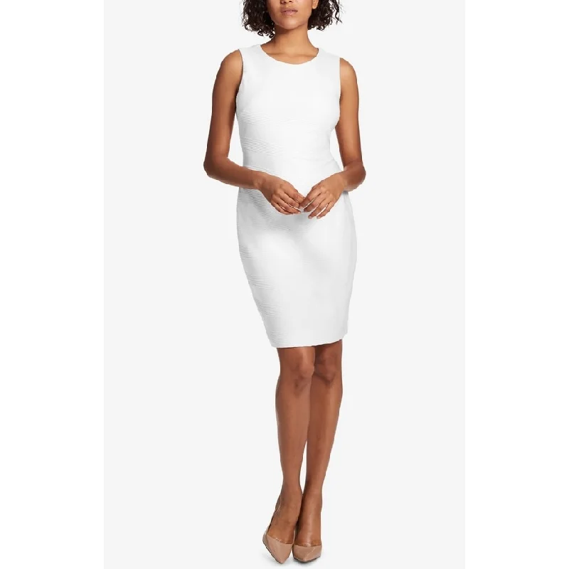 Tommy Hilfiger Women's Textured Sheath Dress White Size 8