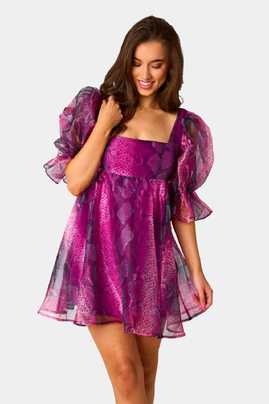 Betsy Puff Sleeve Babydoll Dress - Jafaar