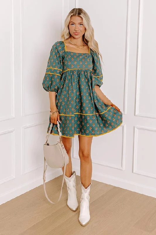 Boho Brunch Floral Mini Dress