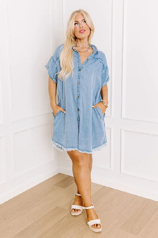 Cafe Chic Chambray Mini Dress Curves