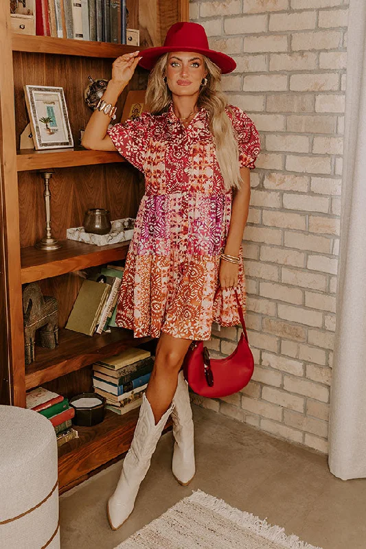 Pretty And Playful Button Down Mini Dress