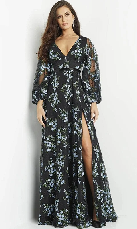 Jovani 09446 - Floral Print Maxi Evening Dress