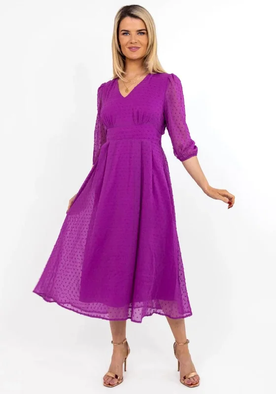 Kate & Pippa Audrey Polka Dot Maxi Dress, Purple