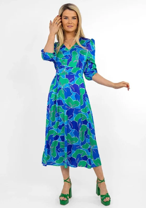 Kate & Pippa Audrey Printed Maxi Dress, Blue