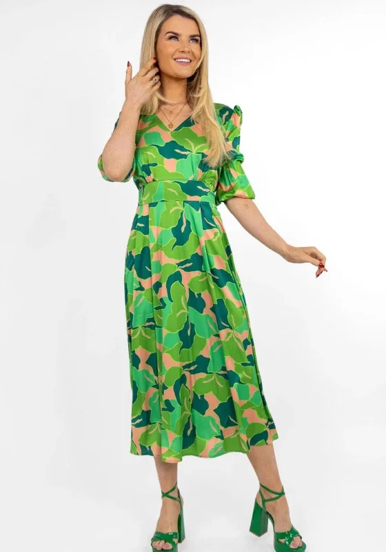 Kate & Pippa Audrey Printed Maxi Dress, Green